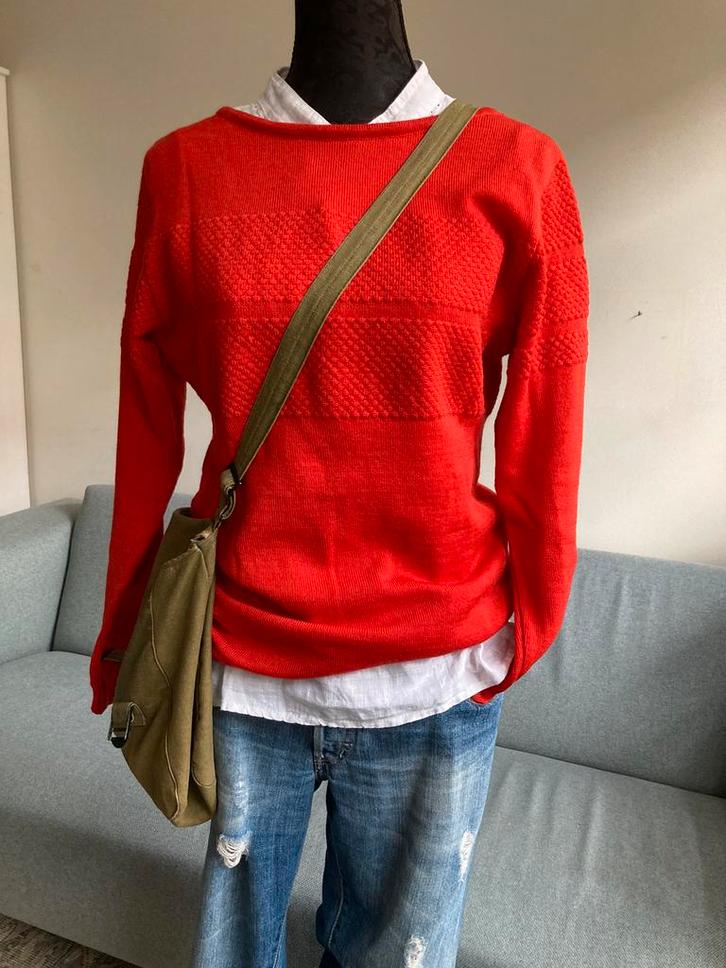 MADS NØRGAARD wollen trui – oranjerood, maat L, Kleding | Dames, Truien en Vesten, Zo goed als nieuw, Maat 38/40 (M), Rood, Ophalen of Verzenden
