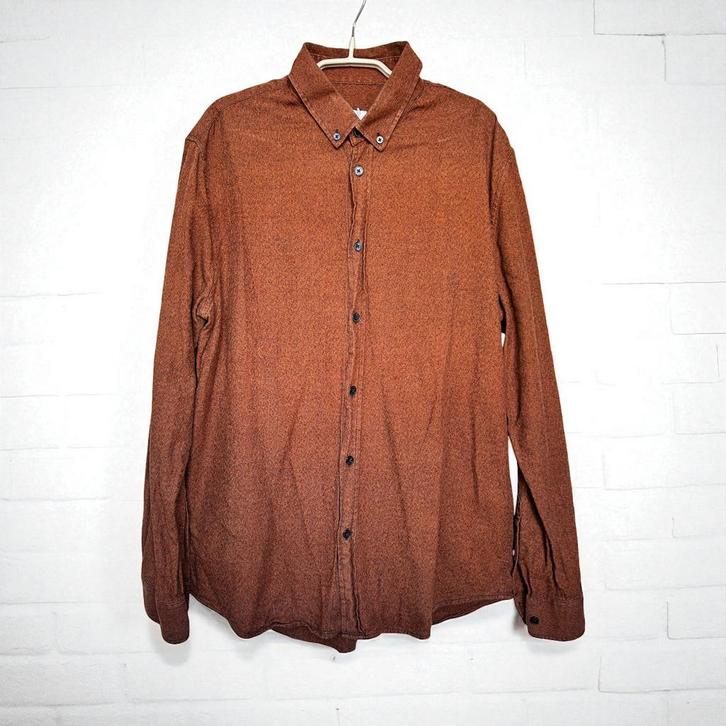 Samsøe Samsøe Overhemd Mt L OranjeZwart Gemêleerd Umber Liam, Kleding | Heren, Overhemden, Zo goed als nieuw, Halswijdte 41/42 (L)