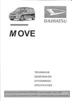 Technische gegevens Daihatsu Move, december 2002, Ophalen of Verzenden, Nieuw, Overige merken