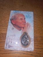 Paus Johannes Paulus II Herdenkingskaart met Medaille, Verzamelen, Religie, Ophalen of Verzenden, Zo goed als nieuw, Kaart of Prent