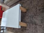 salontafel 120x70 wit + hout, Huis en Inrichting, Tafels | Salontafels, Ophalen, 100 tot 150 cm, 50 tot 100 cm, Zo goed als nieuw