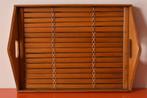 Retro vintage jaren 50 / 60 dienblad van bamboe en hout, Huis en Inrichting, Woonaccessoires | Dienbladen, Ophalen of Verzenden