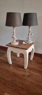 Leuke set tafel lampjes met krukje., Huis en Inrichting, Lampen | Tafellampen, Ophalen, Zo goed als nieuw, Hout