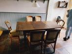 Antieke tafel met vintage stoelen, Huis en Inrichting, Tafels | Eettafels, 50 tot 100 cm, 100 tot 150 cm, Gebruikt, Rechthoekig