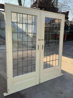 Set schuif / en-suite deuren met glas in lood 193x176cm., Ophalen
