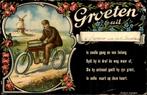 Nieuw en Sint Joostland - Fiets - Groeten uit, Ophalen of Verzenden, Voor 1920, Gelopen, Zeeland