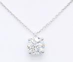 4 Karaat Diamand (Lab Grown) VVS2-14 Karaat Witgoud Ketting, Met edelsteen, Wit, Nieuw, Ophalen of Verzenden