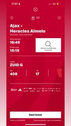 2 kaartjes (AJAX TEGEN HERACLES) Naast elkaar!, Tickets en Kaartjes, Sport | Voetbal, Twee personen