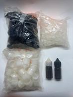 50x Zwarte Knijpflesjes 30ml | Witte Dop | Leeg, Verzenden, Nieuw, Materiaal