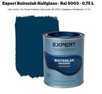 Expert Buitenlak Halfglans - Ral 5003 - 0,75 L, Doe-het-zelf en Verbouw, Verf, Beits en Lak, Blauw, Nieuw, Ophalen of Verzenden