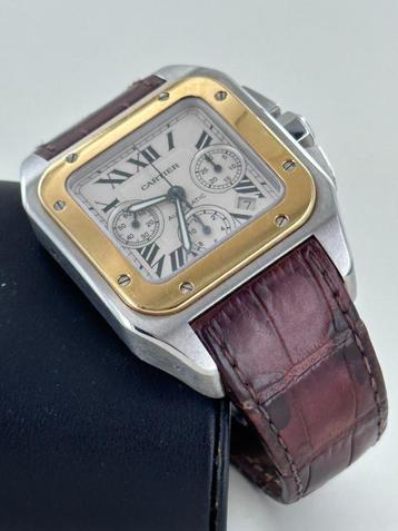 Cartier Santos 100 Chrono Staal Goud 