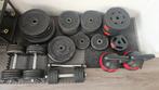Complete fitness set met gewichten, bank, rek, en cardio, Sport en Fitness, Fitnessmaterialen, Ophalen, Fitnessbank