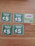 5 VOUCHERS PLUS "DAGJE UIT", Verzamelen, Supermarktacties, Plus, Ophalen of Verzenden
