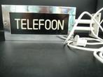 Vintage metalen lichtbak (telefoon) jaren 60 mancave wand, Ophalen of Verzenden, Gebruikt, Lichtbak of (neon) lamp