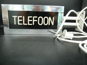 Vintage metalen lichtbak (telefoon) jaren 60 mancave wand beschikbaar voor biedingen