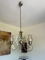 Hanglamp oud messing, Huis en Inrichting, Lampen | Hanglampen, Ophalen, Gebruikt, Klassiek, Glas