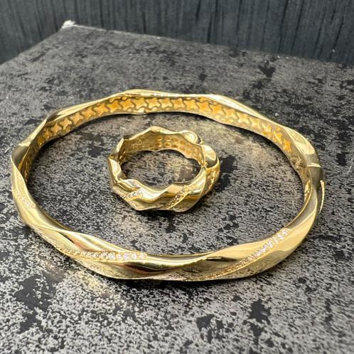 18 karaats gouden armband met ring, Sieraden, Tassen en Uiterlijk, Ringen, Nieuw, Goud, Ophalen of Verzenden