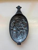 Vintage tinnen sierlepel Jan Steen De Tandmeester tandarts, Ophalen of Verzenden