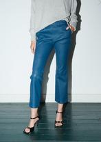 enes soft leather straight relax pants trousers broek / s, Blauw, Ophalen of Verzenden, Zo goed als nieuw, Maat 36 (S)