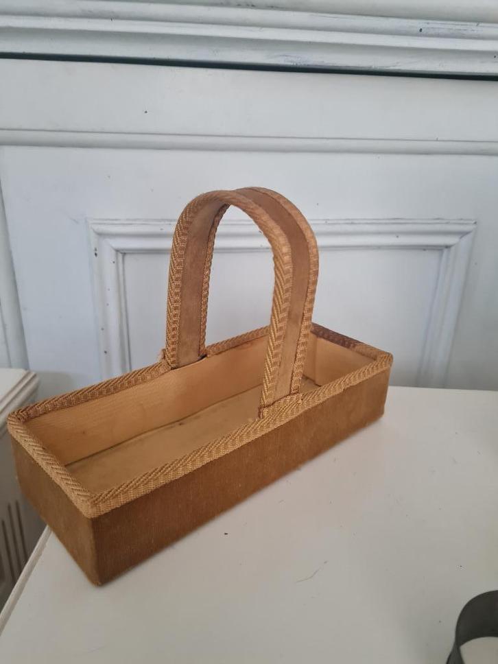 Vintage barok boudoir fluwelen mandje, Antiek en Kunst, Curiosa en Brocante, Ophalen of Verzenden