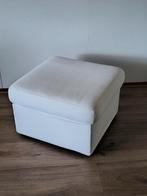 Crème hocker/ Poef met Dienblad, Ophalen, Zo goed als nieuw, Overige materialen, 50 tot 75 cm