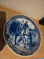 Delfts Blauw Wandbord met Paard en Wagen, Antiek en Kunst, Antiek | Wandborden en Tegels, Ophalen of Verzenden