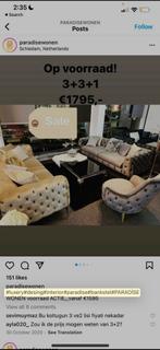 Luxe Bankstel 3+3+1, Huis en Inrichting, Banken | Bankstellen, 75 tot 100 cm, Ophalen of Verzenden, Rechte bank, Stof