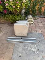 Parasolvoet metalen kruis en parasotegels, Ophalen, Zo goed als nieuw, Minder dan 1 meter, Parasolvoet
