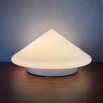 Plafondlamp, plafonnière, discus, satijn glas, vintage, ‘80, Huis en Inrichting, Lampen | Plafondlampen, Ophalen of Verzenden