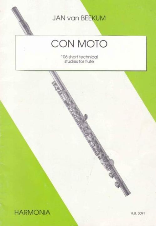 dwarsfluit-Con Moto - 106 Short Technical Studies for Flute, Muziek en Instrumenten, Bladmuziek, Gebruikt, Les of Cursus, Klassiek