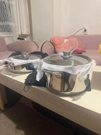 Pannen, Ophalen of Verzenden, Zo goed als nieuw, Rvs, Pannenset