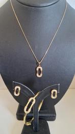 Gouden Sieradenset stainless Steel, Sieraden, Tassen en Uiterlijk, Kettingen, Nieuw, Ophalen of Verzenden, Goud, Goud