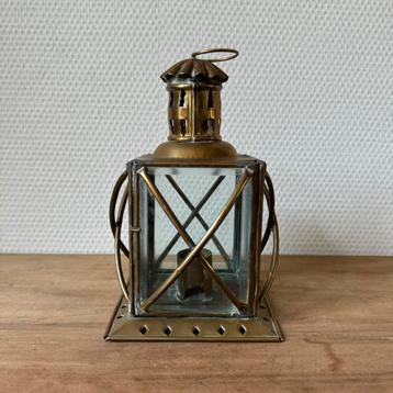 Antieke Koperen Windlicht Kandelaar, Scheepslamp, Kaars beschikbaar voor biedingen