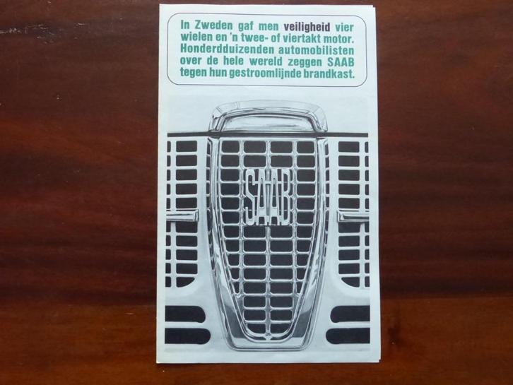 Saab 96 en 95 brochure "veiligheid" ca. 1968, Boeken, Auto's | Folders en Tijdschriften, Zo goed als nieuw, Overige merken, Verzenden