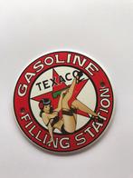 Texaco pin up emaille bordje, Ophalen of Verzenden, Gebruikt, Reclamebord