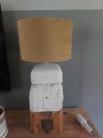 Meerpaallamp 87cm met fluwelen kap, Huis en Inrichting, Lampen | Vloerlampen, Ophalen, Gebruikt, Metaal, Vintage