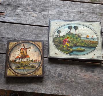 Schilderijtjes op hout beschikbaar voor biedingen