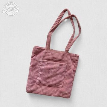 Zachtroze ribfluwelen shopper beschikbaar voor biedingen