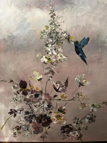 Acryl Schilderij Kolibrie & Bloemen 30x40 beschikbaar voor biedingen
