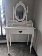 Witte kaptafel met spiegel voor kinderen, Huis en Inrichting, Tafels | Kaptafels, Ophalen, Gebruikt, 100 tot 150 cm, Romantisch