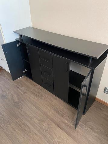 Zwarte dressoir / commode 138x90x33cm in goede staat