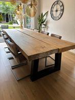 Massief iepenhouten boomstamtafel – 316 cm, Huis en Inrichting, Tafels | Eettafels, Ophalen, Gebruikt, 100 tot 150 cm, 200 cm of meer
