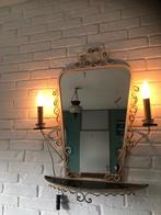 Vintage spiegel met verlichting, Antiek en Kunst, Minder dan 100 cm, Minder dan 50 cm, Rechthoekig, Ophalen