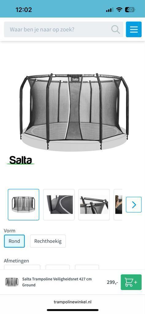 Salta Trampoline Veiligheidsnet 427cm, Kinderen en Baby's, Speelgoed | Buiten | Trampolines, Nieuw, Ophalen
