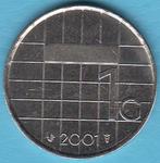 Nederland 1 gulden 2001 Beatrix UNC in munthouder, Ophalen of Verzenden, Koningin Beatrix, 1 gulden, Losse munt