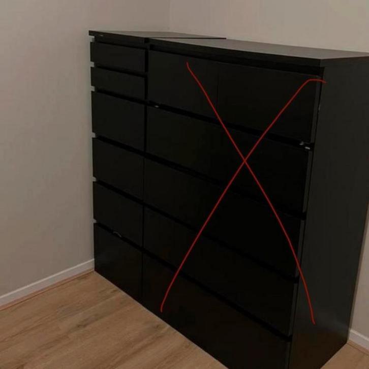 IKEA Malm ladekast zwart/bruin, Huis en Inrichting, Kasten | Ladekasten, Zo goed als nieuw, 100 tot 150 cm, Minder dan 50 cm, 25 tot 50 cm