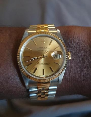 Rolex datejust 16233 champagne dial full set breitling omega beschikbaar voor biedingen
