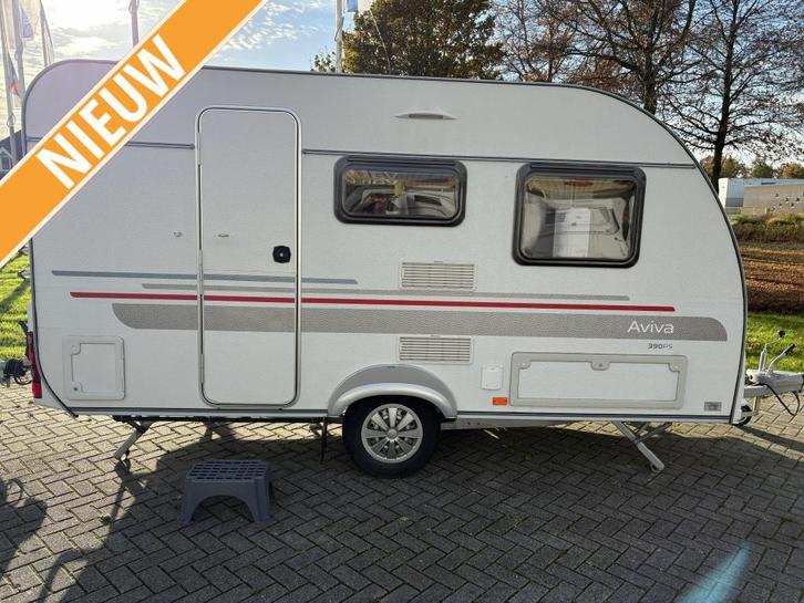 Adria Aviva 390 PS Unico Tent, fietsenrek, Caravans en Kamperen, Caravans, Bedrijf, tot en met 3, 750 - 1000 kg, Treinzit, Adria