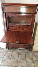 Antieke mahonie  secretaire met uitklapbaar schrijfblad., Antiek en Kunst, Ophalen