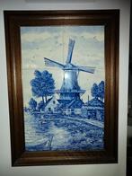 Delfts blauw handgeschilderd tegelplateau, Antiek en Kunst, Antiek | Wandborden en Tegels, Ophalen